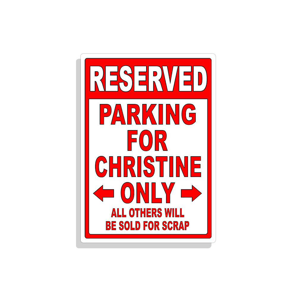 Personalized Parking Sign Wall Decal Metal Sign No Parking Customized Christine