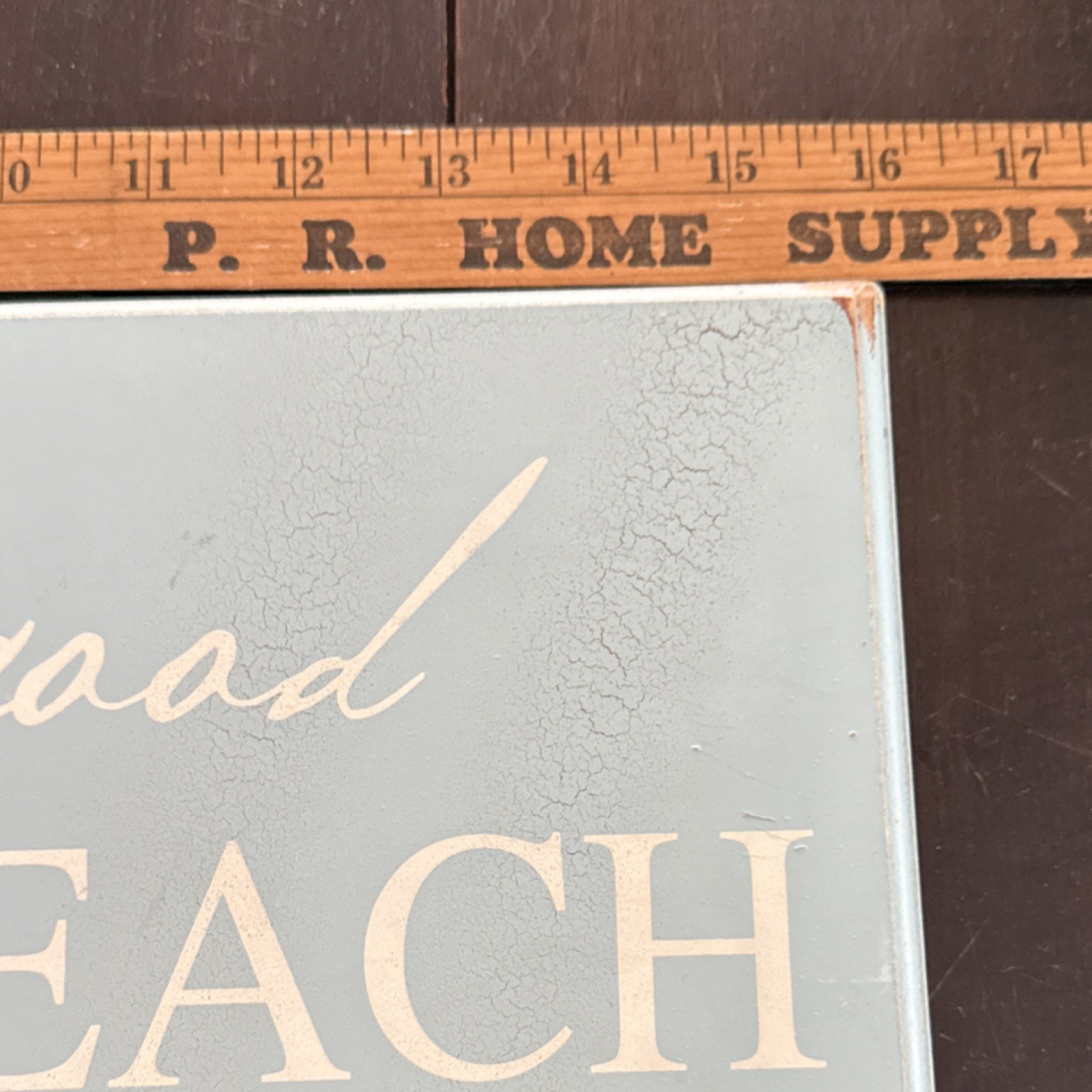 Distressed Wood Sign “Life is Good at the Beach” Coastal Nautical Decor 16×7