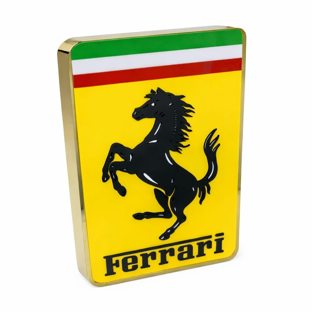 Ferrari Metal Wall Sign Decor – Ferrari Dealership Sign – 27.5 inc