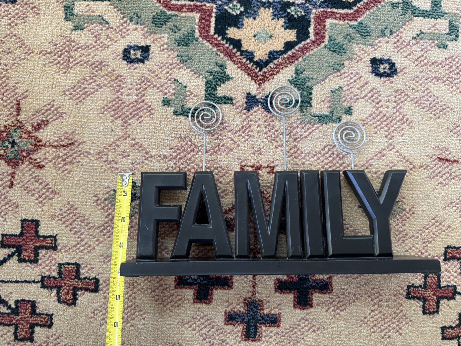 Wooden FAMILY Words Decorative Sign Free Standing Table Top Decoration, Cutout W