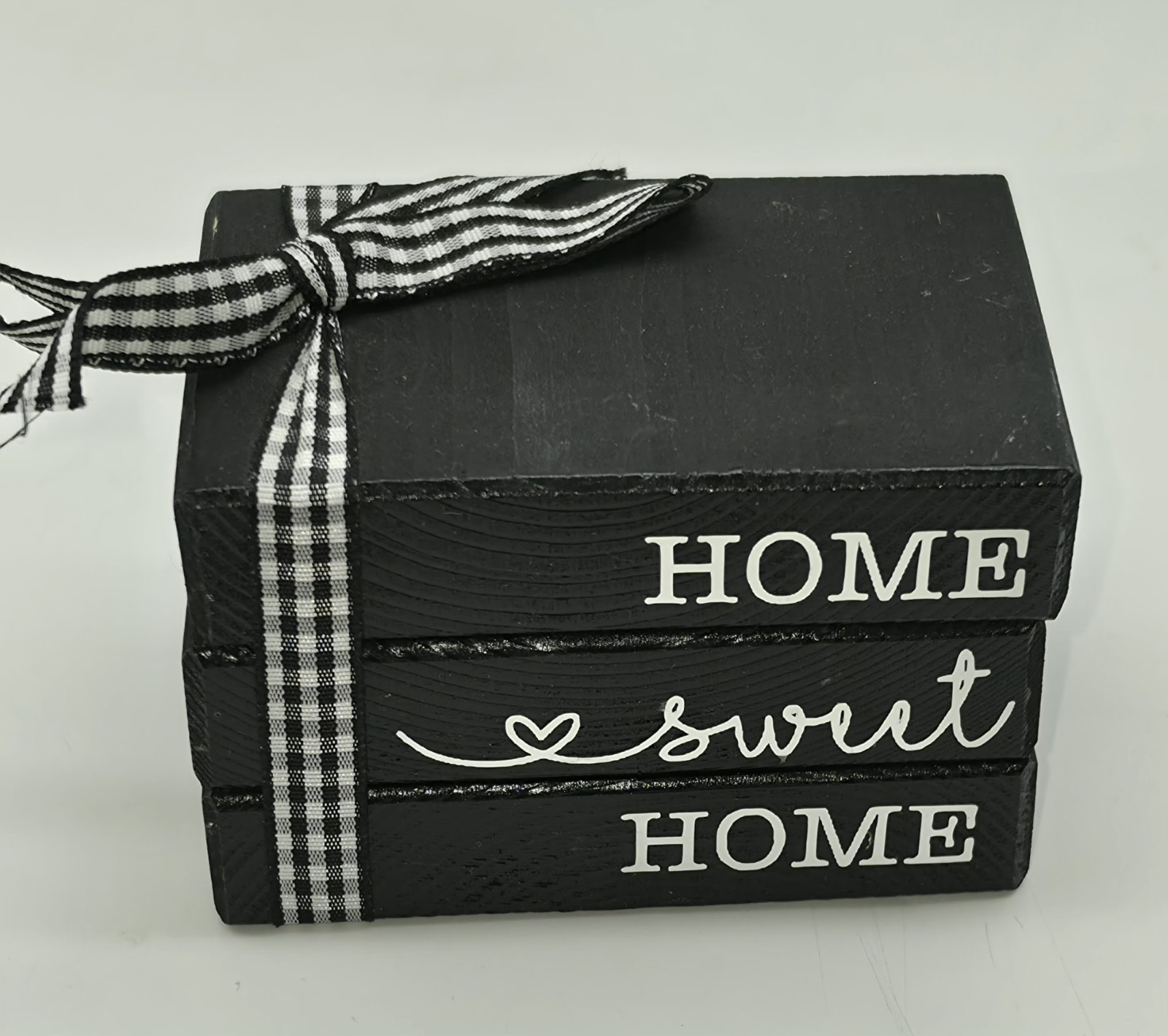 Sixtrees Black Circles Shadowbox Frame & Home Sweet Home Wooden Book Stack…