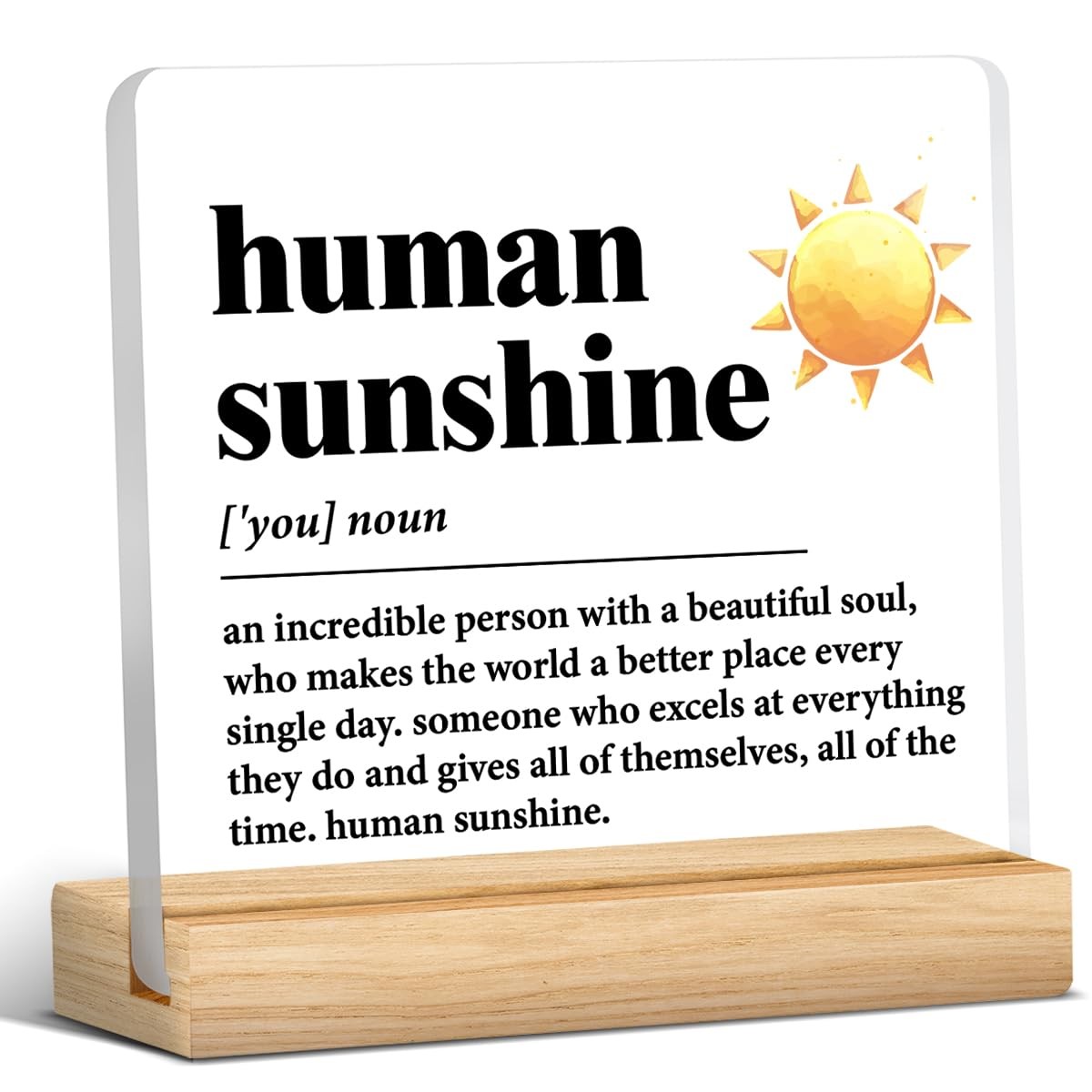 Leader Mentor Gift, Human Sunshine Definition Desk Sign, Office Decor