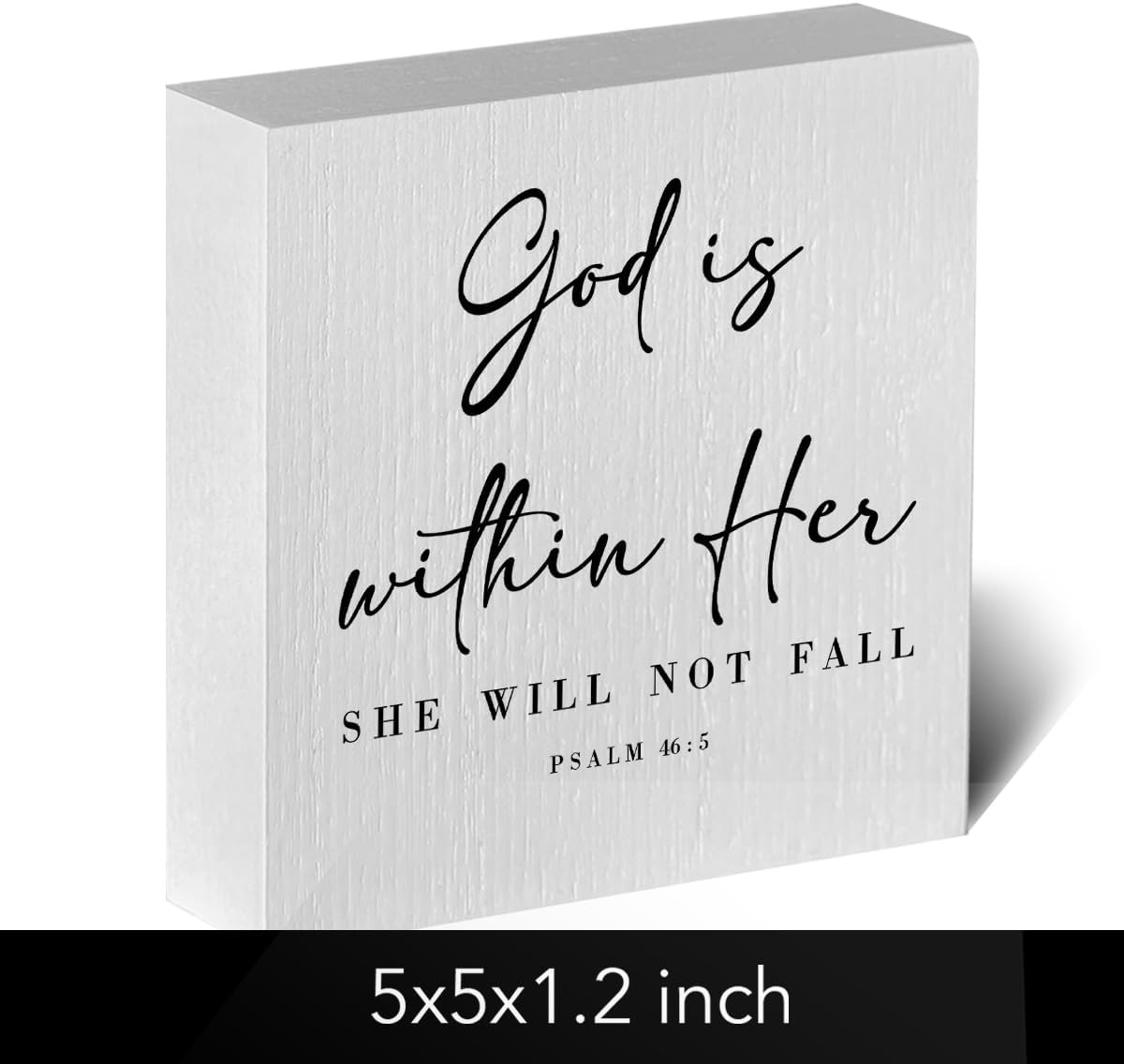 God Is within Her Bible Verse Artwork Wood Box Sign Rustic Farmhouse Style Psalm