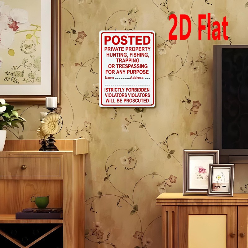 20X30Cm Metal Sign No Hunting Fishing Trespassing