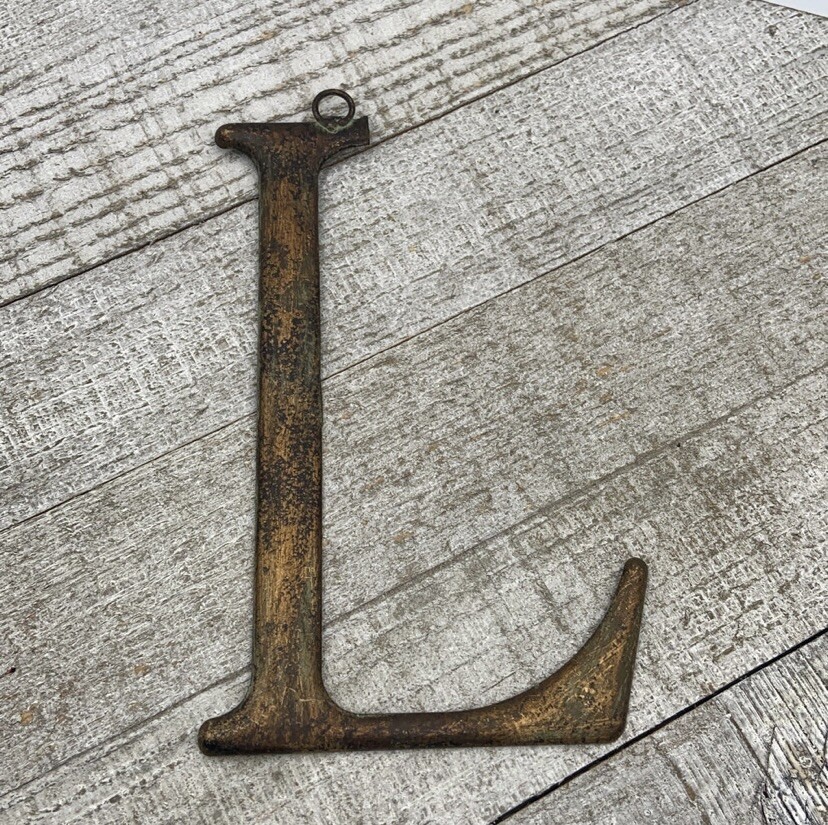 Antique Gold Metal “ L” Letter