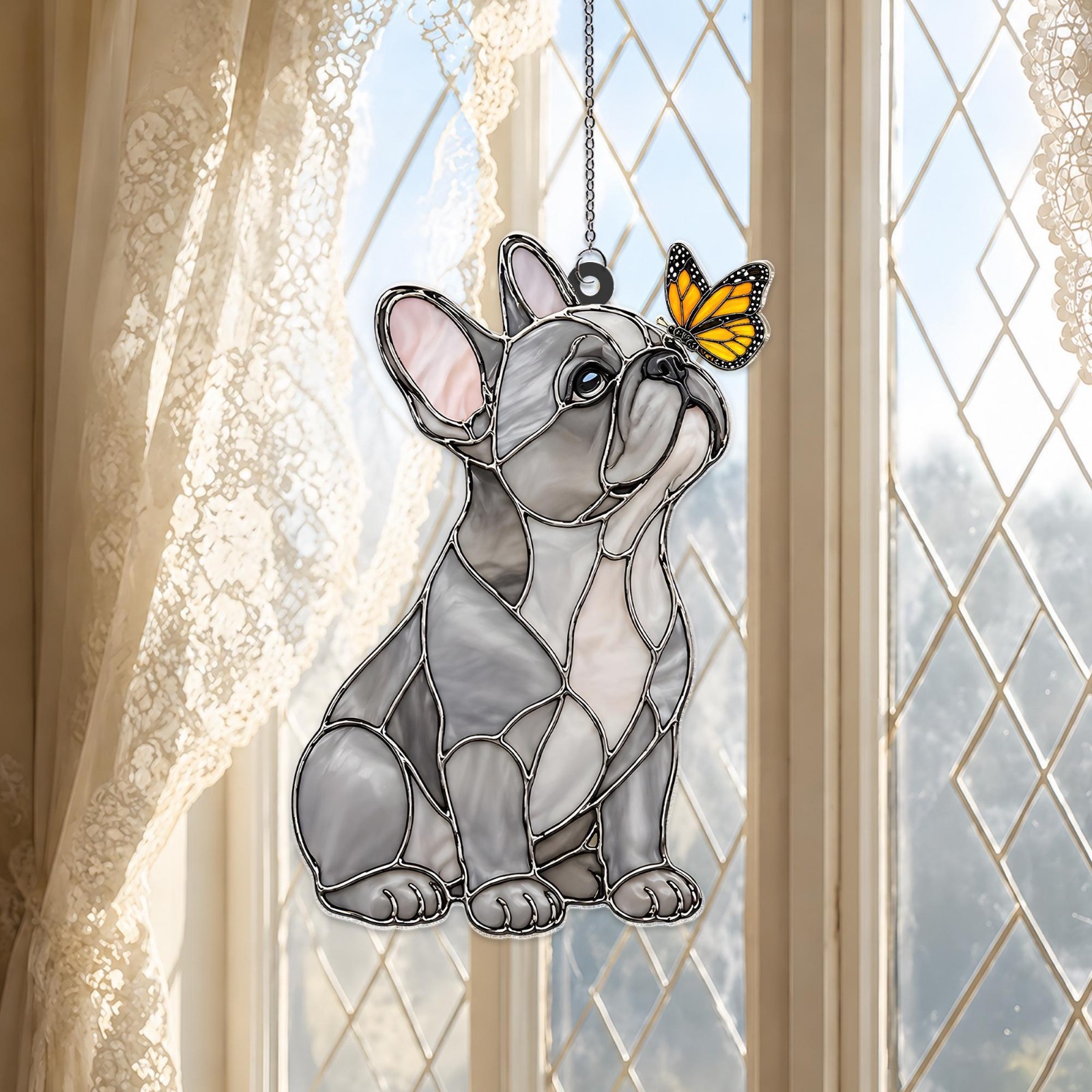 French Bulldog Acrylic Suncatcher – Decorative Dog Memorial Window