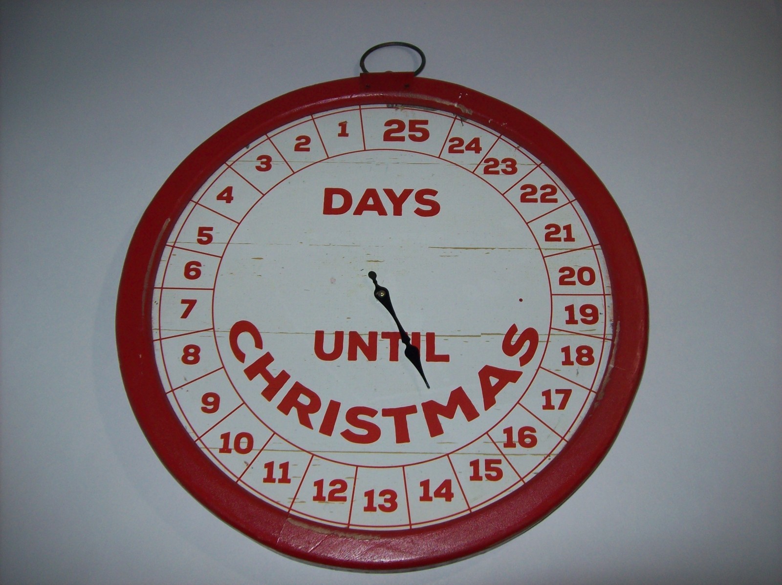 Vintage Distressed Christmas Countdown Metal Wood Sign Days Until Christmas