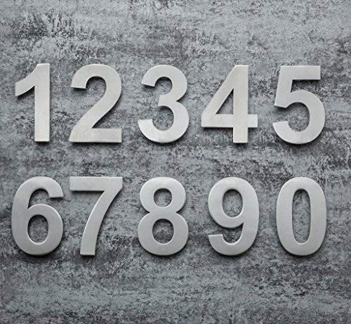 Modern House Number Extra Large Brushed Stainless Steel Number 7 10 Inch