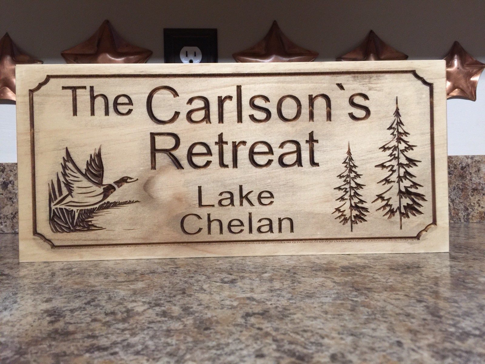 Personalized Cabin Retreat Vacation Lake House Family Campsite Signs Gift Trout