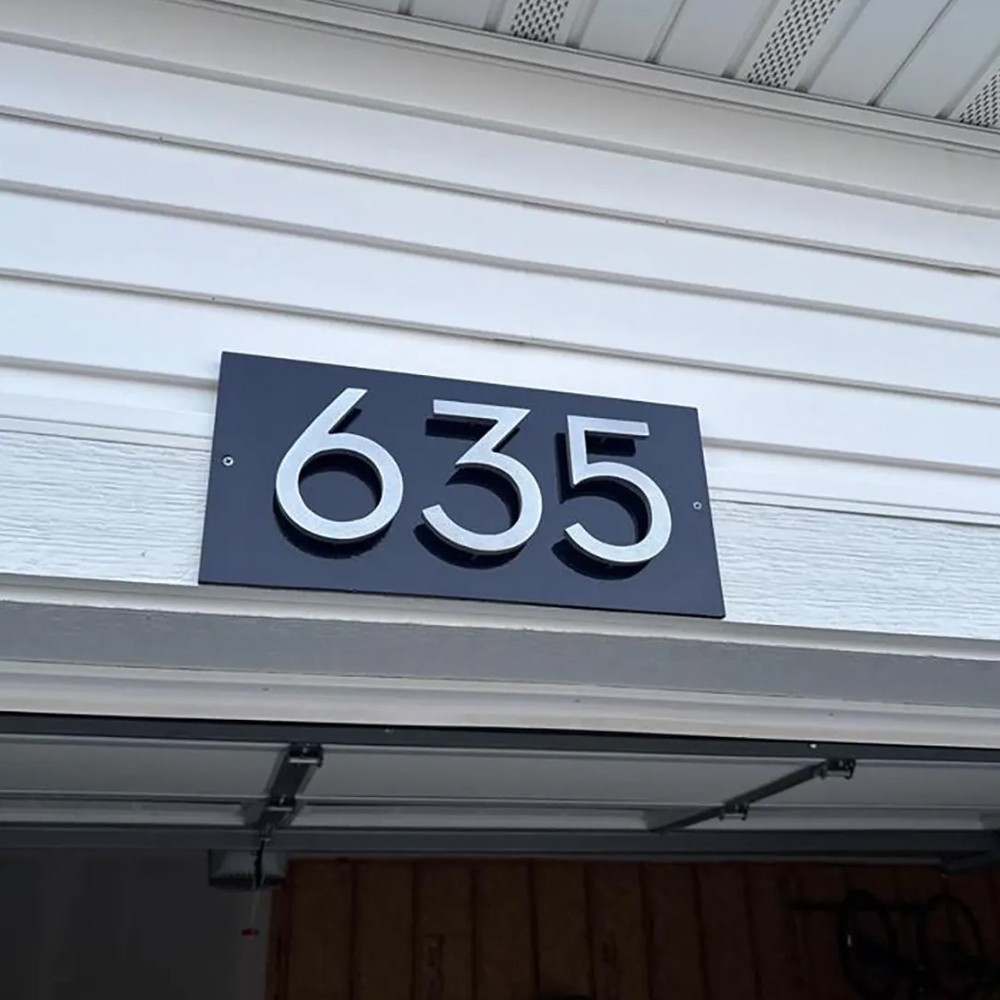 Floating Address Plaques Home Address Sign House Number Sign Raised Metal Number