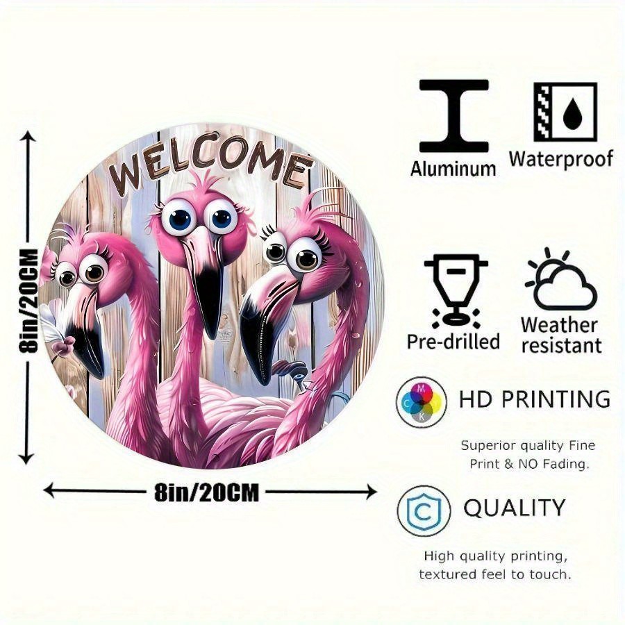 Decorative Signs & Plaques Manufactured Wood Welcome Flamingo Tin Metal Signs