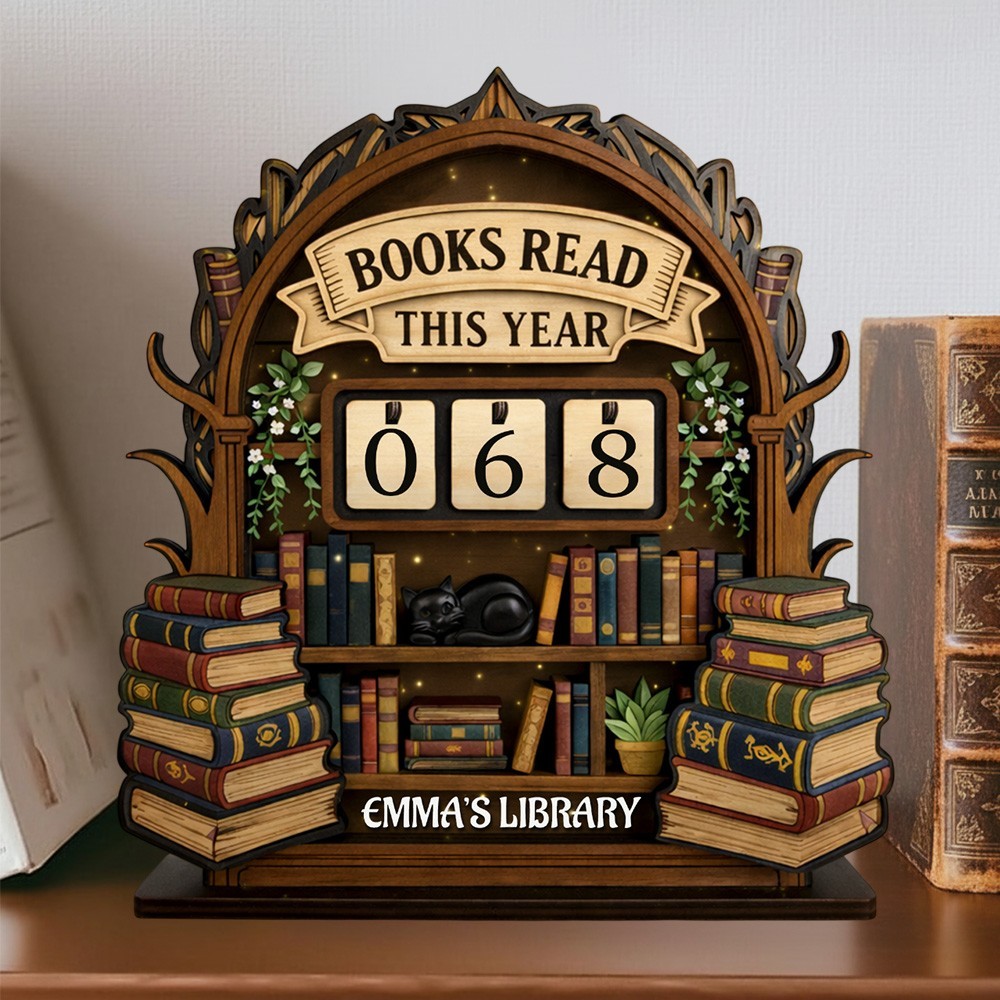 Personalized Reading Tracker Wooden Book Tracker Books Read Counter Custom