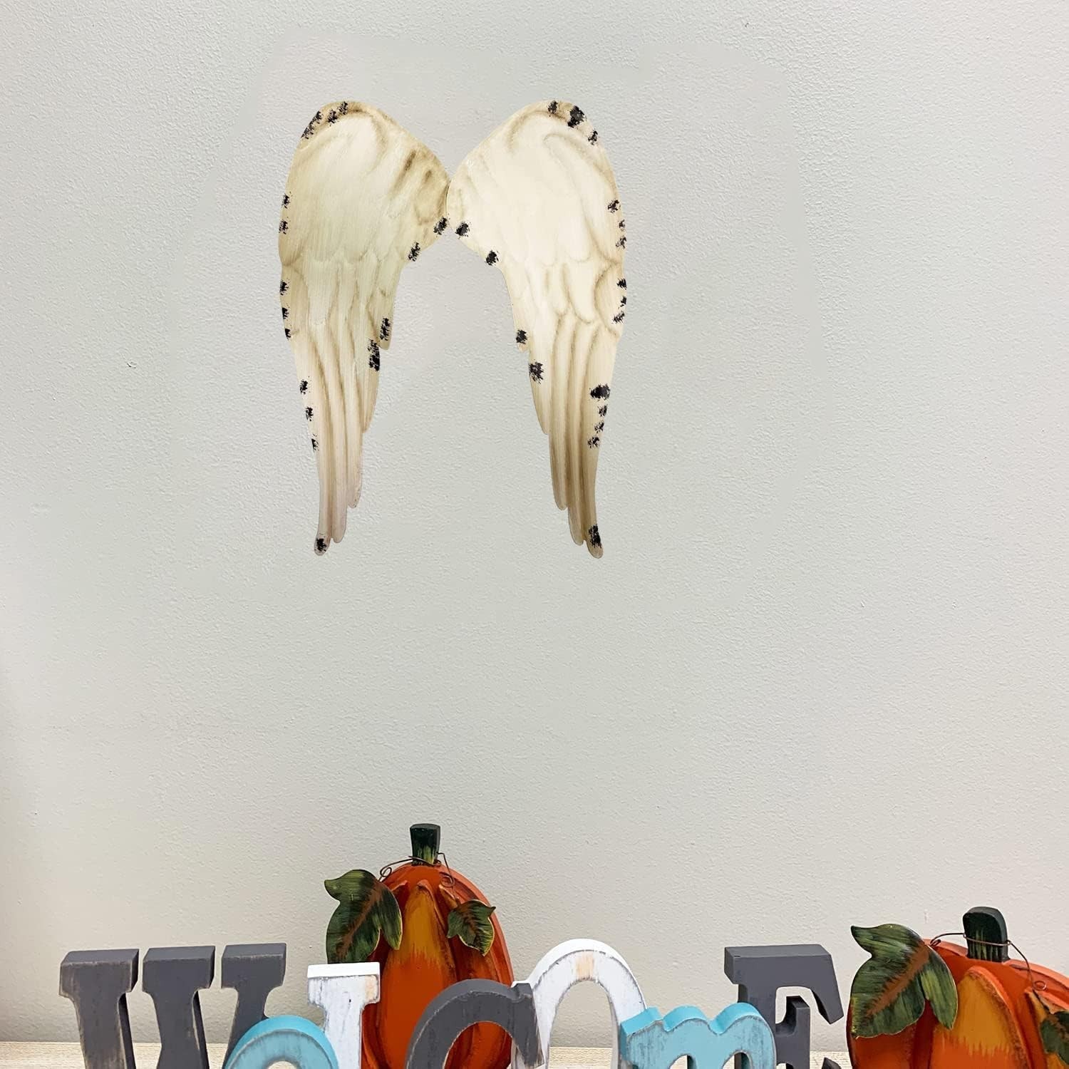 Hanging Metal Angel Wings Wall Art Decor Rustic Metal Angel Wall Sculpture An…