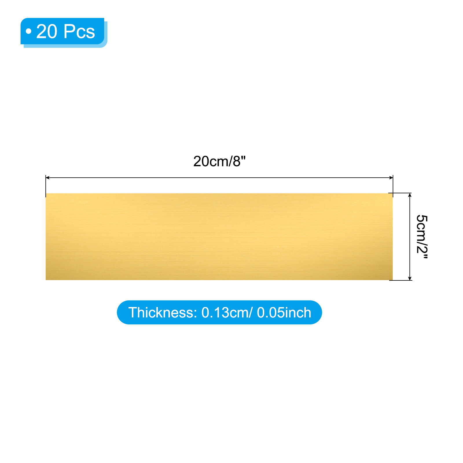 20 Pack 8″x2″ Blank Name Plates Custom Engraved Name Plate Gold Black