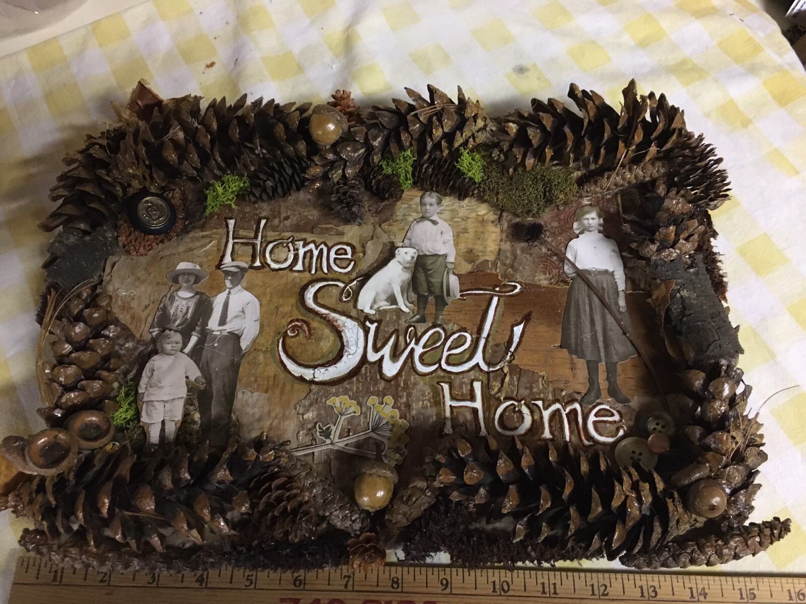 Wall “ Home Sweet Home” Old-Fashioned Outdoors Homemade 14 X 11