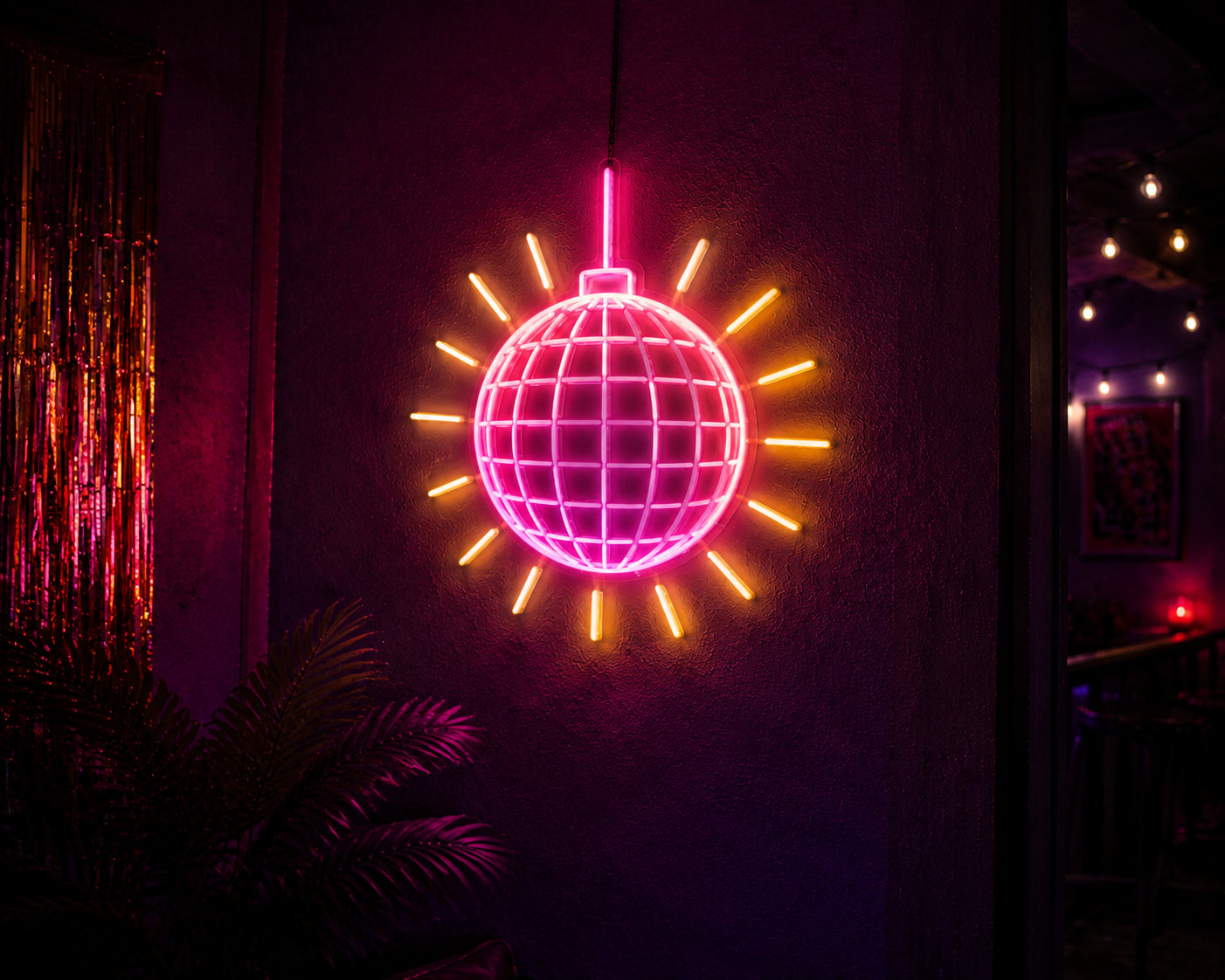 Retro Sunset Neon Sign | Art Deco LED Wall Light | Synthwave Room Decor