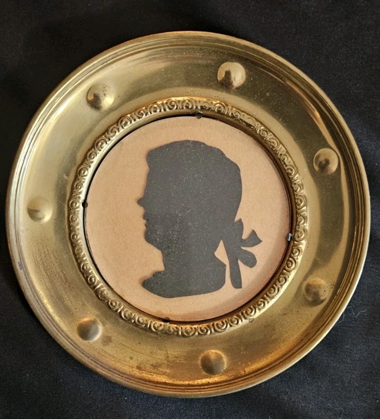 5.5″ George Washington Thomas Jefferson Cut Paper Solid Brass Silhouette England