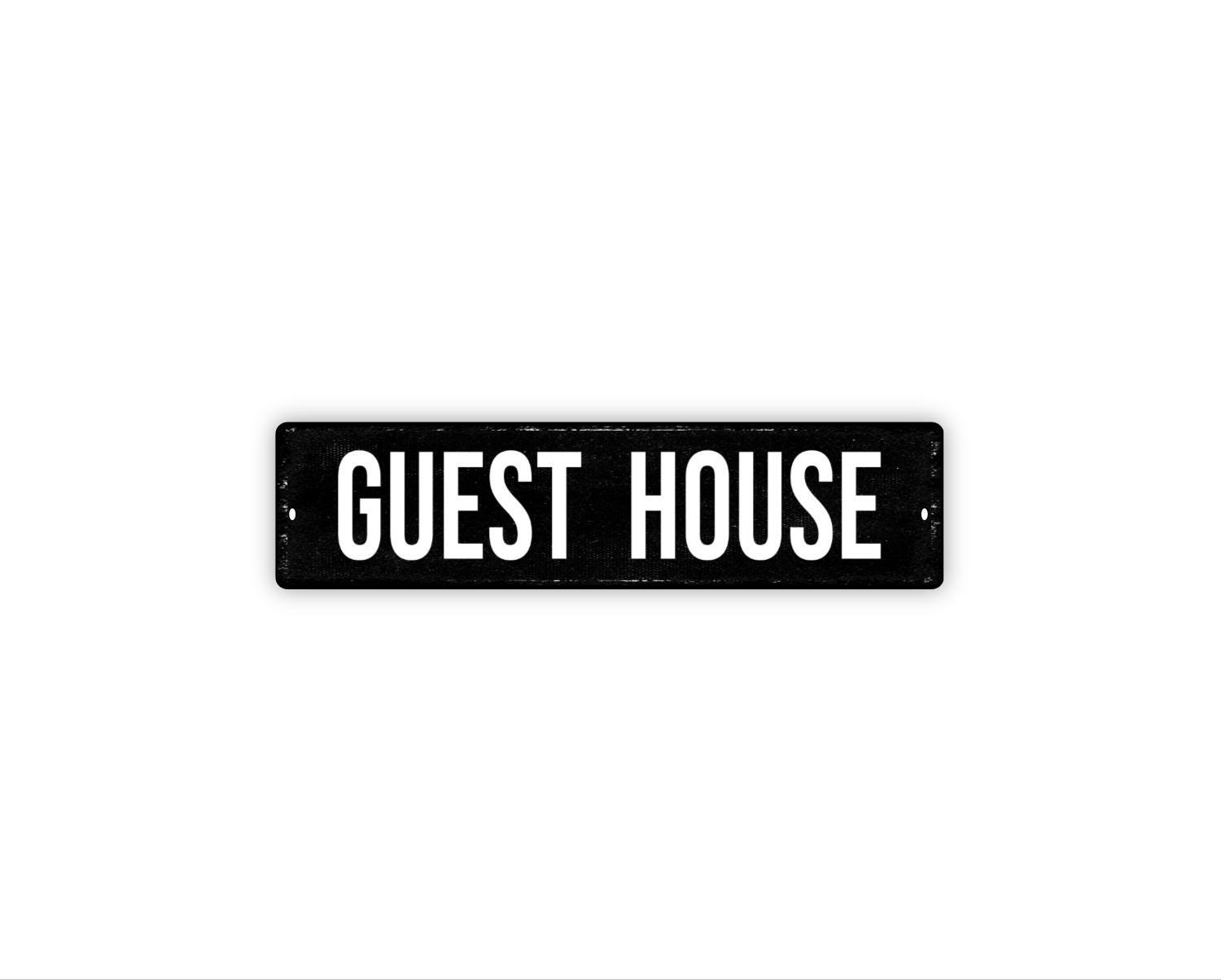 Guest House Sign Metal Wall Decor for Entryway, Cottage or Rental Property,