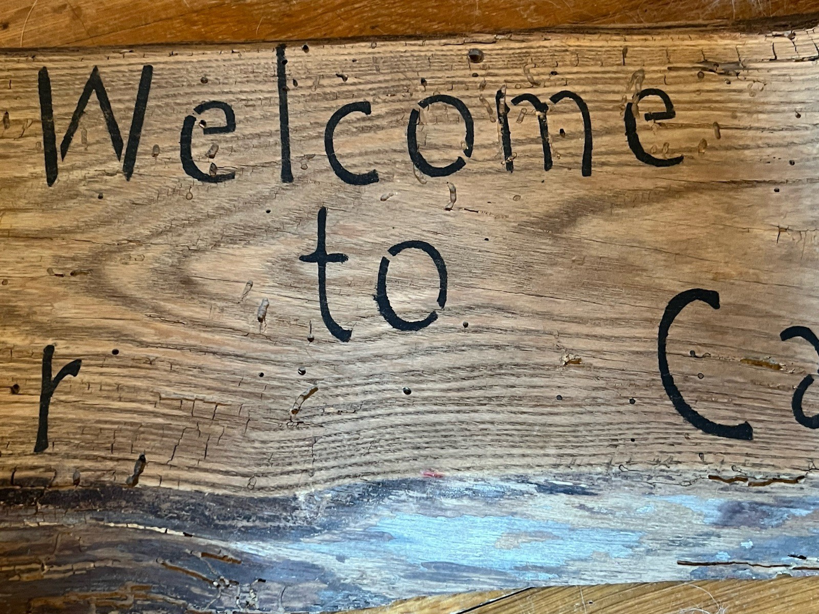 Cabin Wall Decor Welcome Sign Board Rustic Camping Moose Trees Painted