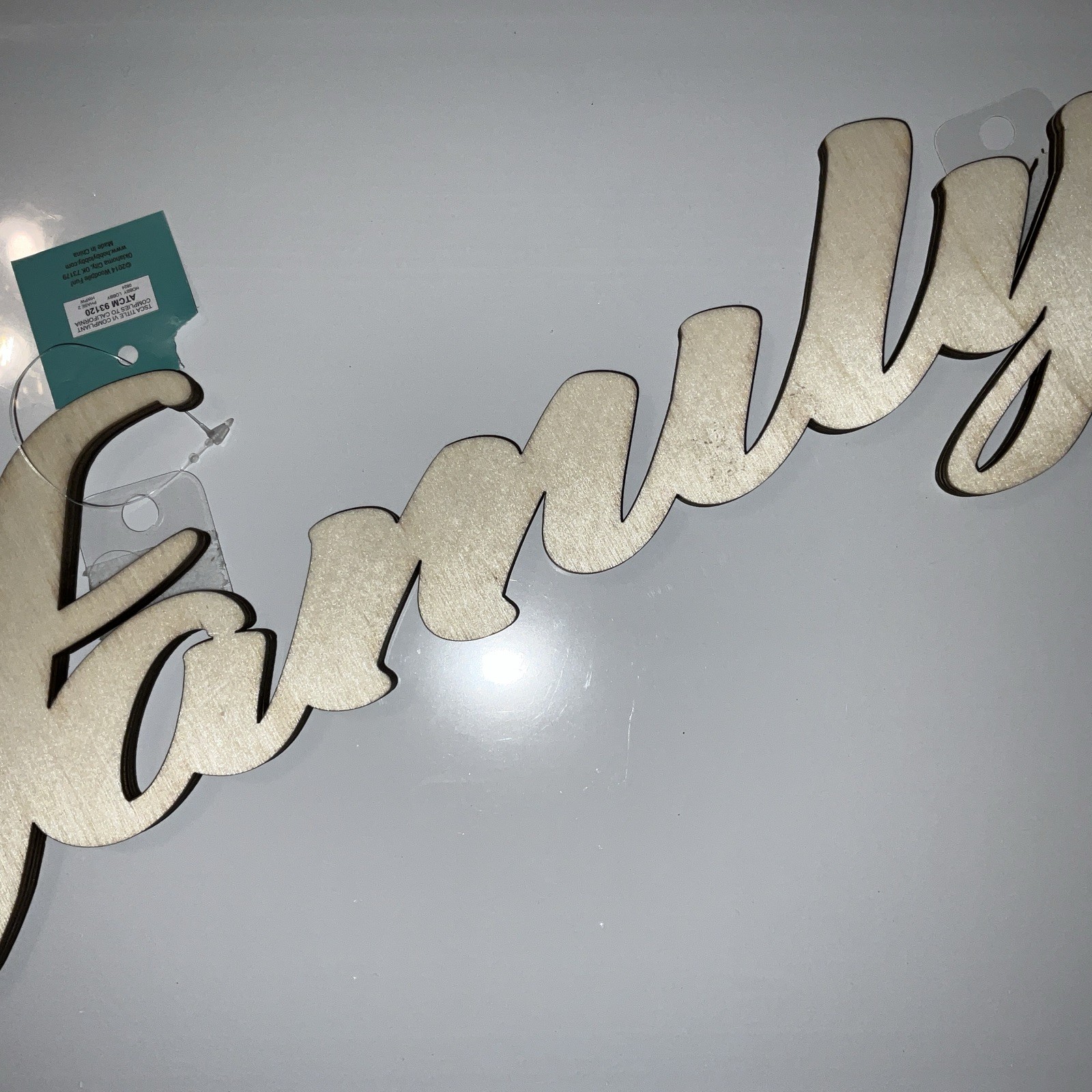 Family 14x5x.38 Laser Cut Wood Thick Paintable Or Stained Make It Your Own New