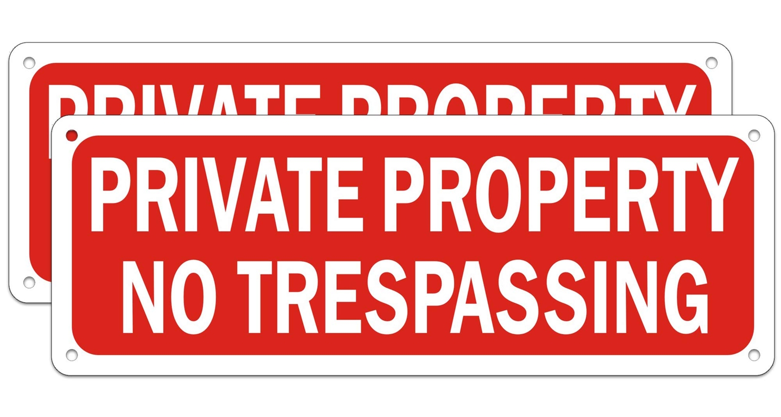 2 Pack No Trespassing Signs Private Property Warning Yard Sign, 10×3.5 Inch