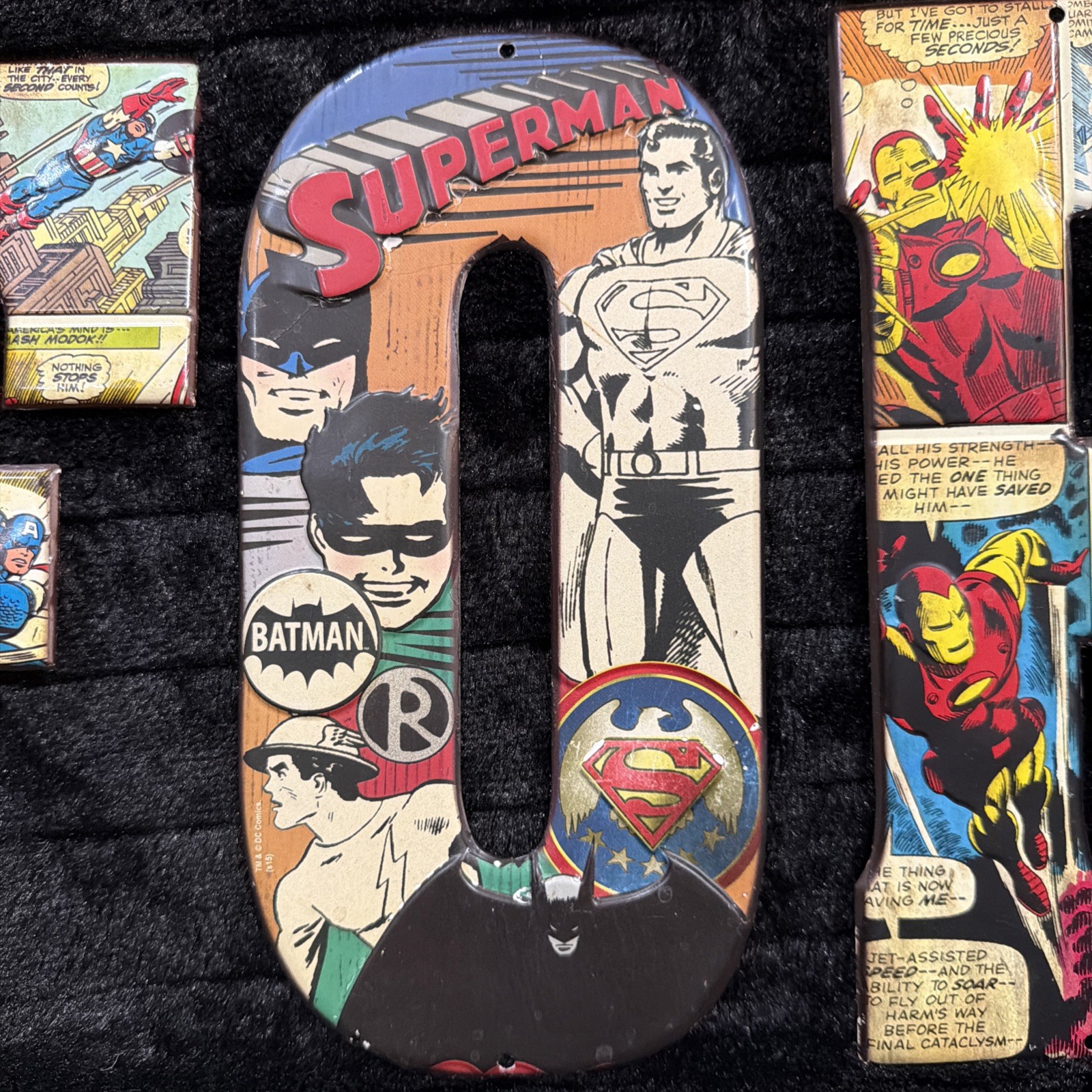 Marvel Metal Letters Comic Print “F.O.R.D” Hobby Lobby -10×5 in Superman Thor…