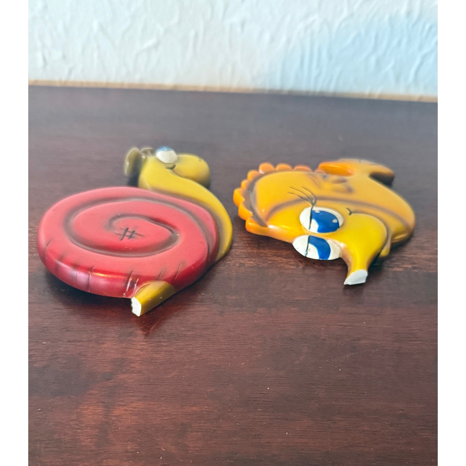 Set of 8 Colorful Cartoon Animal Wall Plaques 1980s Kids Decor