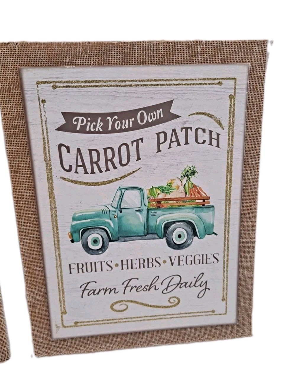 2 Easter Wall Decor Signs Decorative Carrot Patch Bunny Rabbit Truck Spring 🥕
