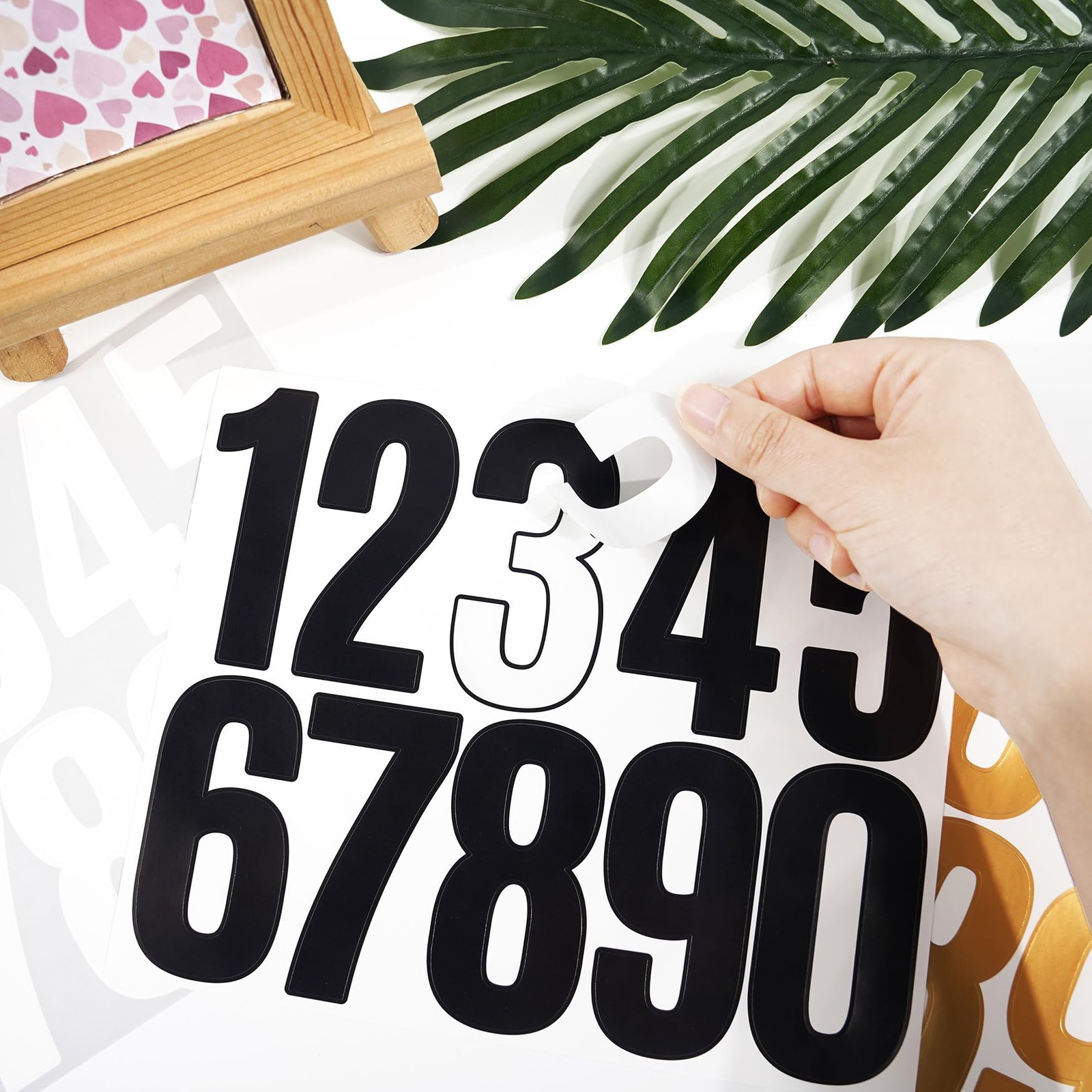 3″ Numbers Stickers 10 Sheets Vinyl Black Mailbox Number Stickers Waterproof Sel