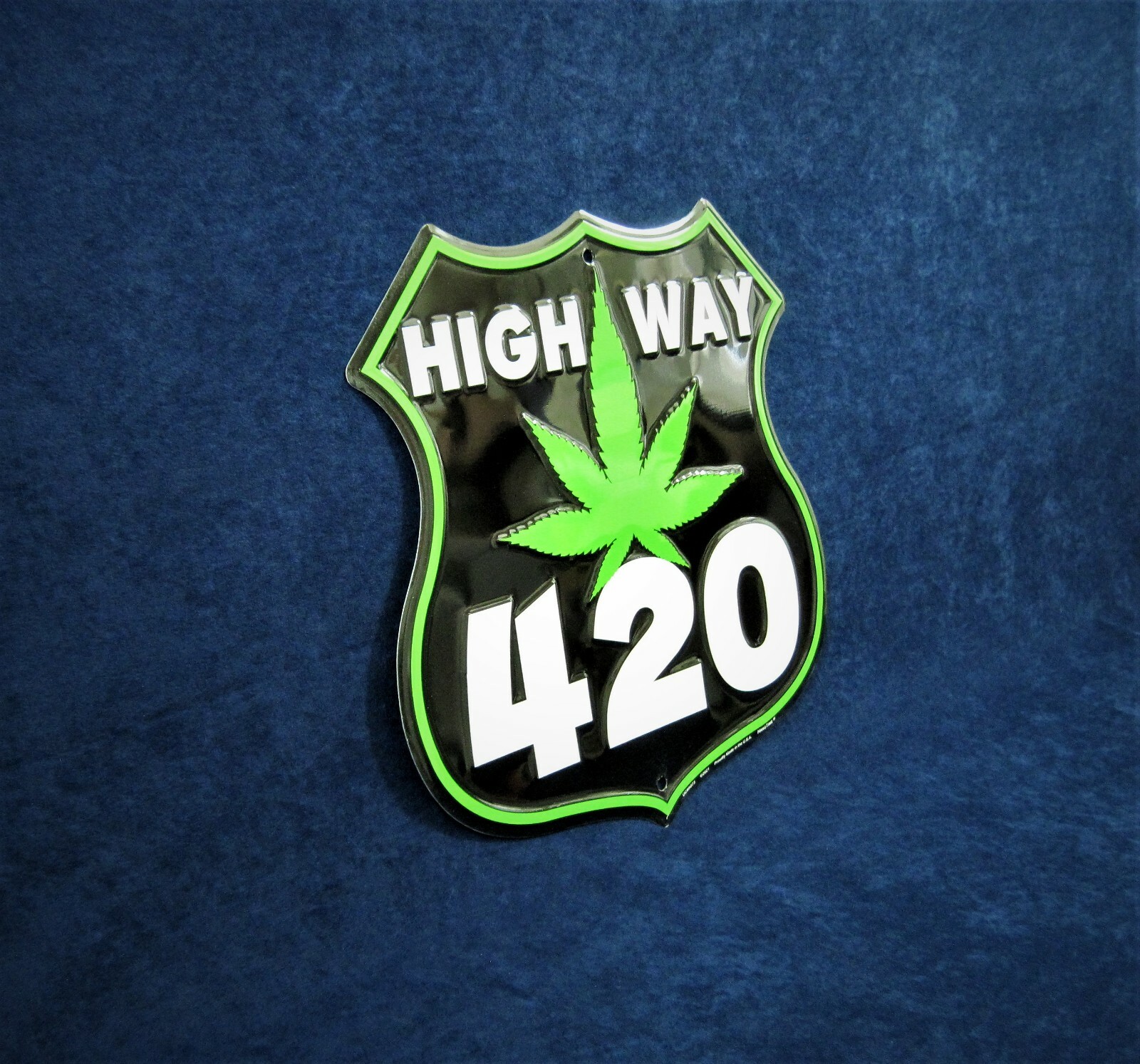 420 HIGHWAY Shield -*US MADE* Embossed Sign -Man Cave Garage Club Bar Wall Décor