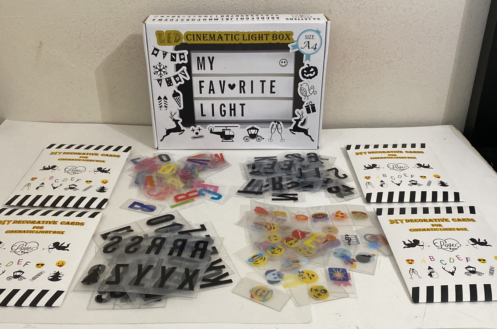 Cinema Light Box Changing Lighted Up 255 Black & Colored Letters Numbers Symbols