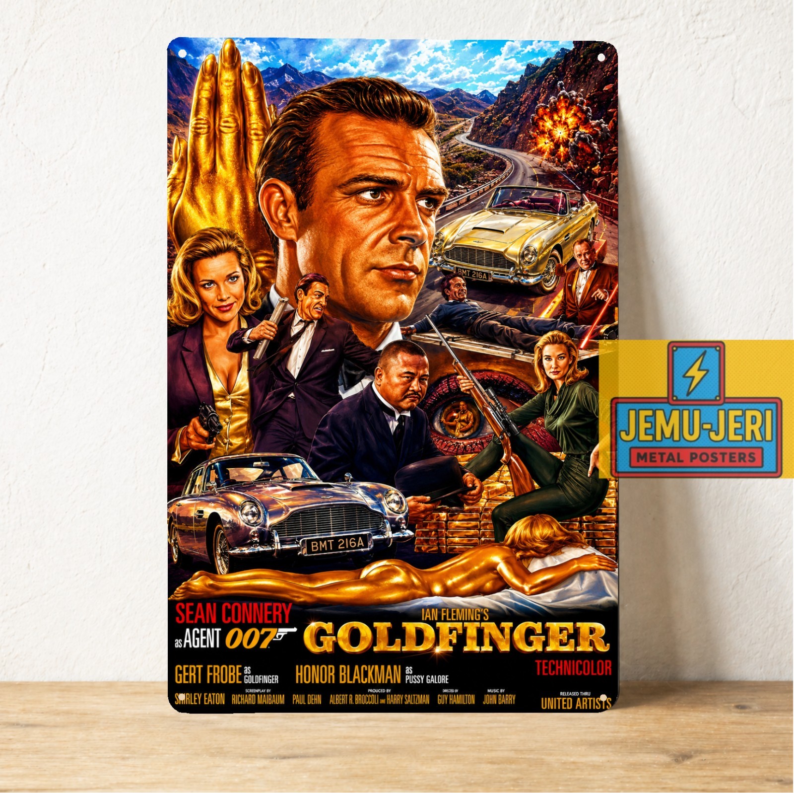 James Bond Goldfinger Movie Metal Poster – Tin Sign – Size 8*12inch