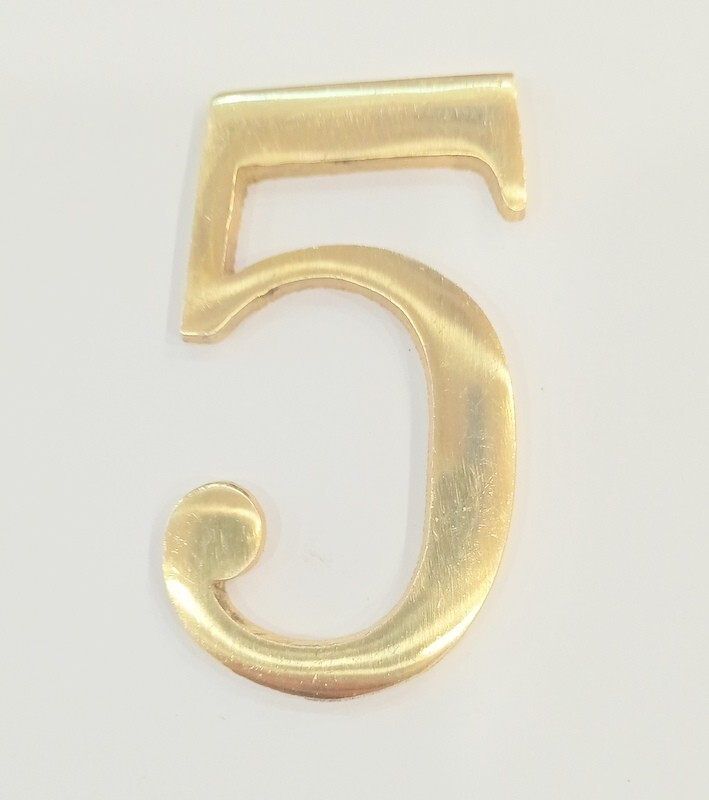 150 MM 6″ HEIGHT BRASS HOME DOOR MOUNTED & WALL MOUNTED NUMBERS “5”