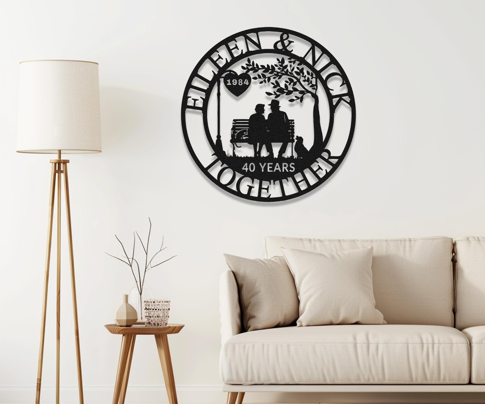 Personalized Swing Couple Metal Sign, Wedding Anniversary Gift