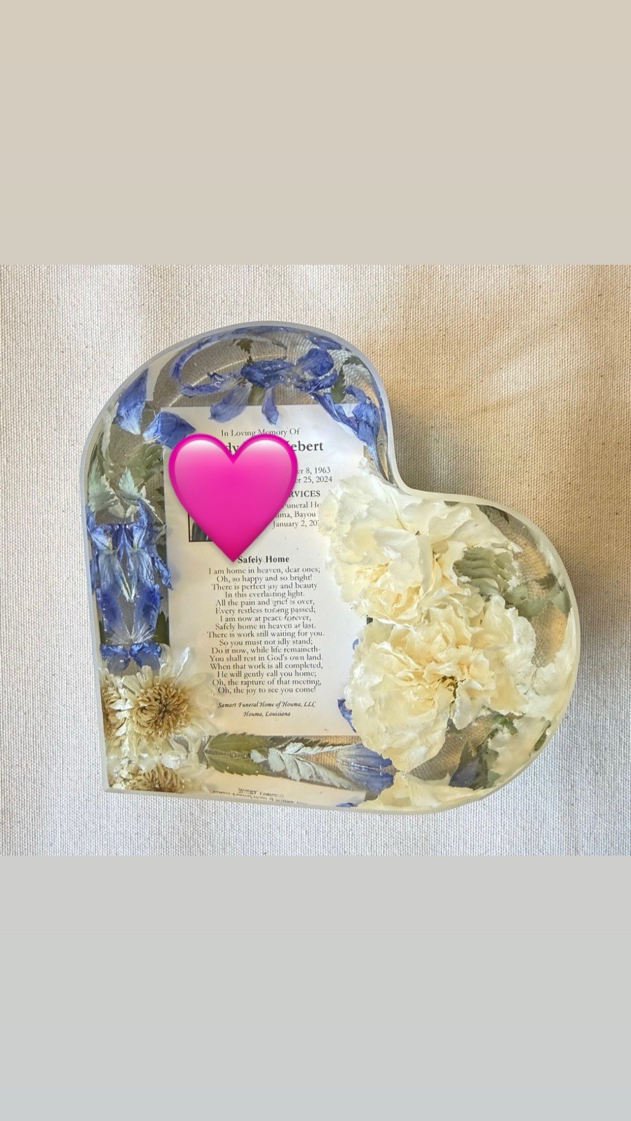 Custom Resin Heart Personalized with Stand for Decor Personalized Gift