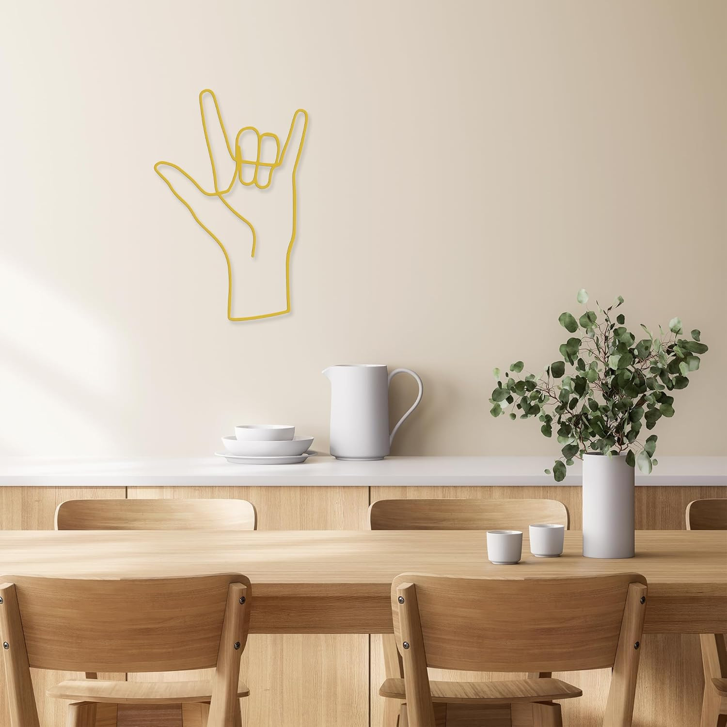 ASL I Love You Heart Hands Decor Sweet Metal Love Sign,Home Decor for Bedroom Li