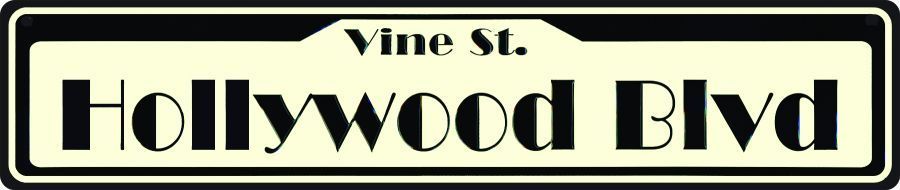 HOLLYWOOD BLVD METAL STREET SIGN 24″ X 5″ VINE ST CALIFORNIA MOVIE STARS LA TOWN