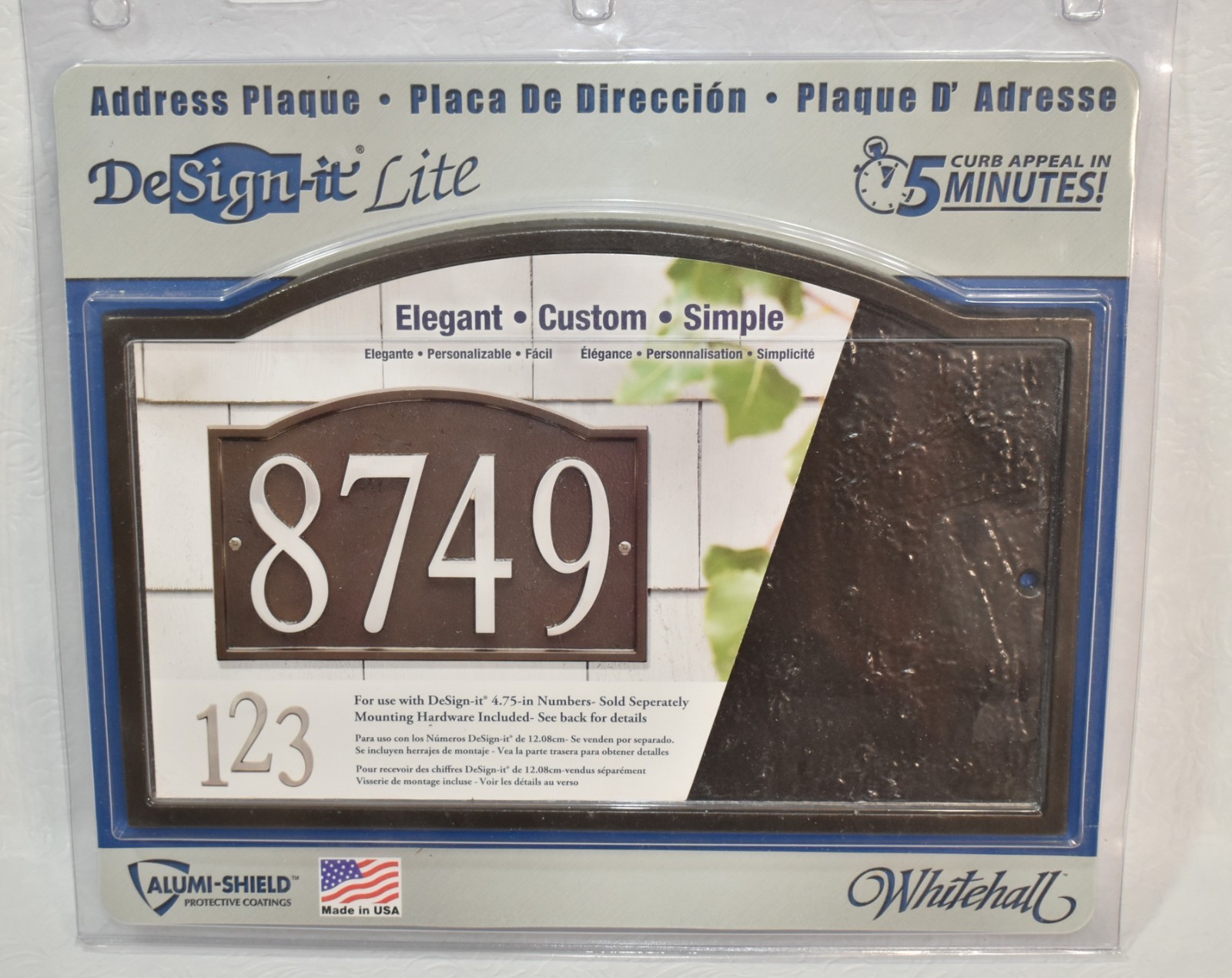 Whitehall Bronze Design-It Lite Address Plaque-11″ x 7″-Rectangle – Bronze New