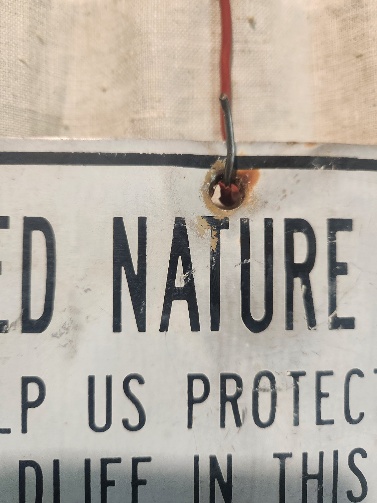 VINTAGE ORIGINAL WILDLIFE NATURE PRESERVE WARNING SIGN IN VERY NICE CONDITION