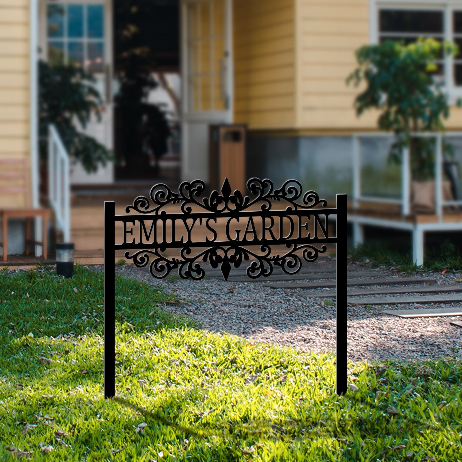 Custom Metal Garden Sign,Metal Garden Stake Sign, Personalized Metal Home Garden