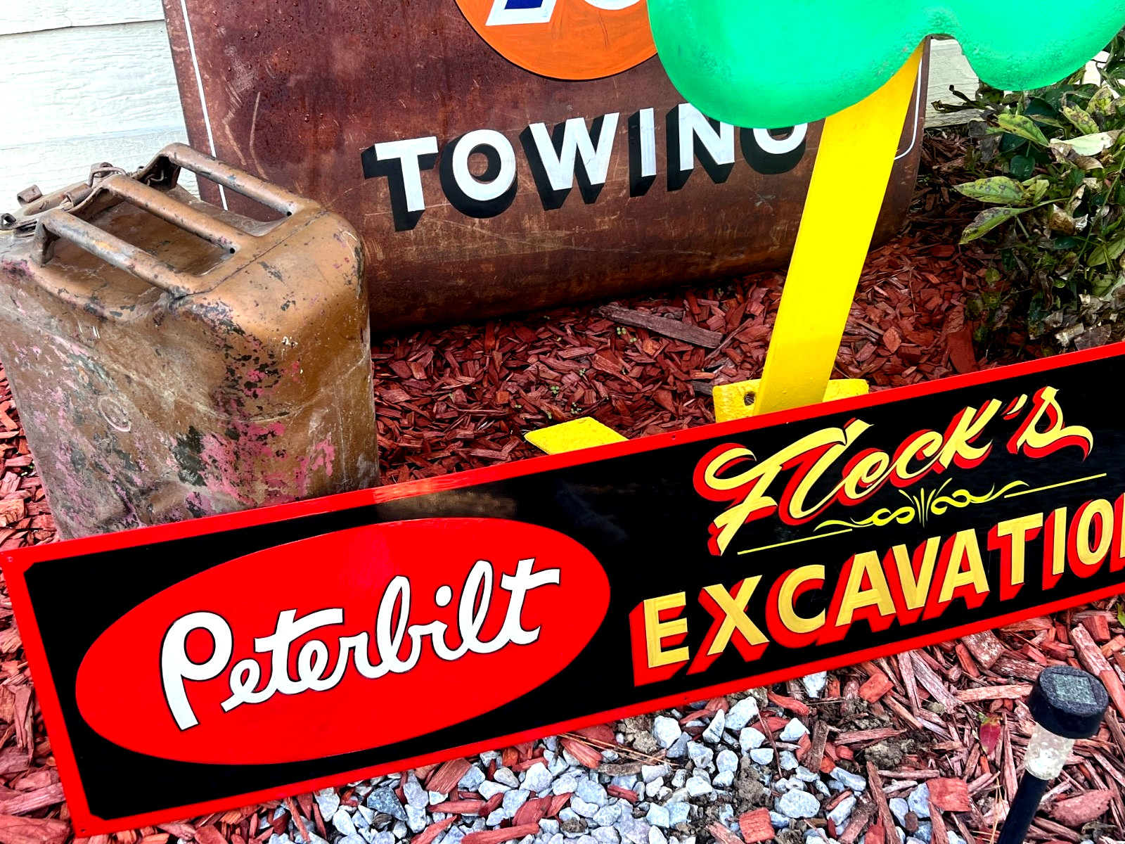 LG 40″ CUSTOM ORDER A HAND PAINTED PETERBILT BUSINESS Excavation Name Truck Sign