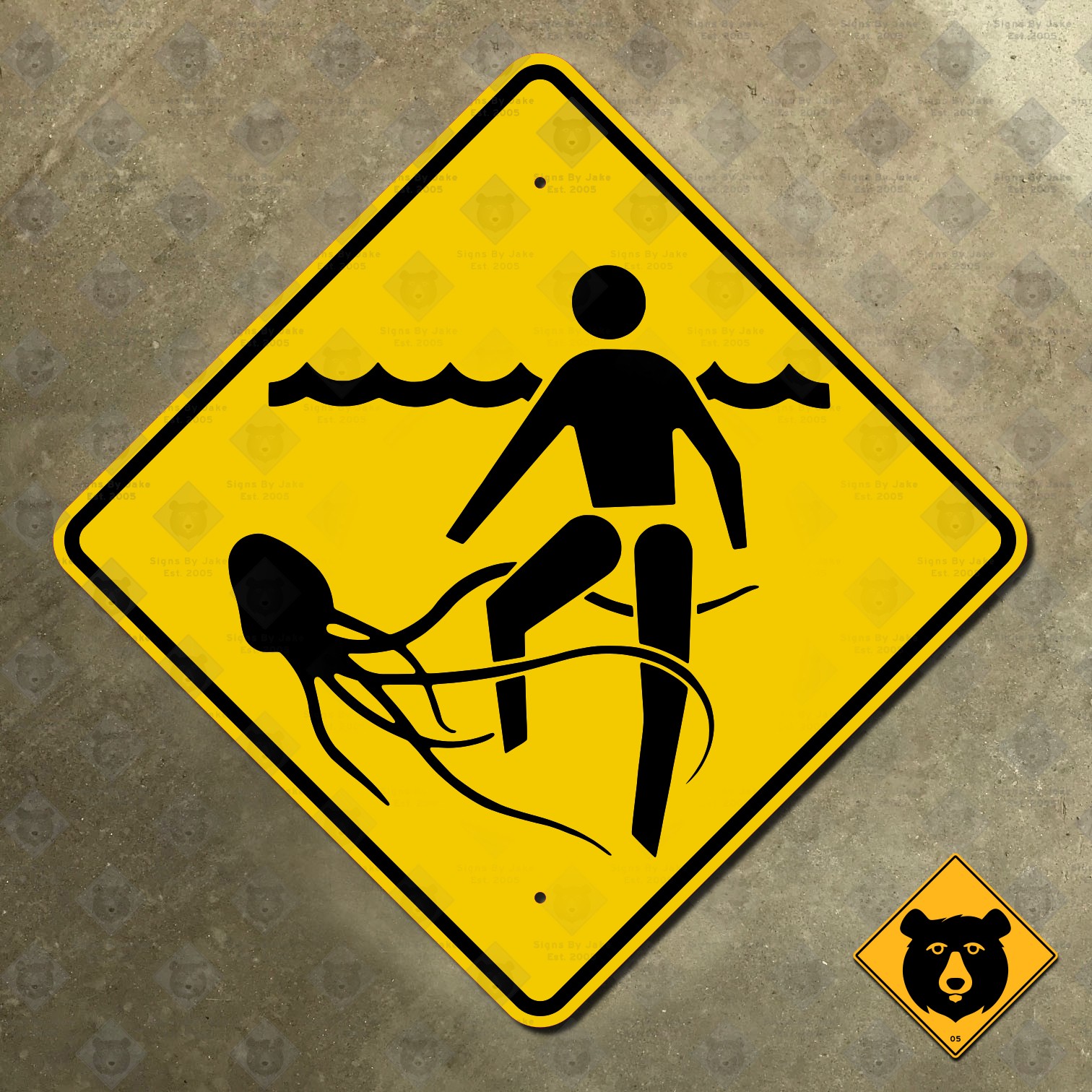 Australia Queensland jellyfish warning highway road sign beach ocean 16×16