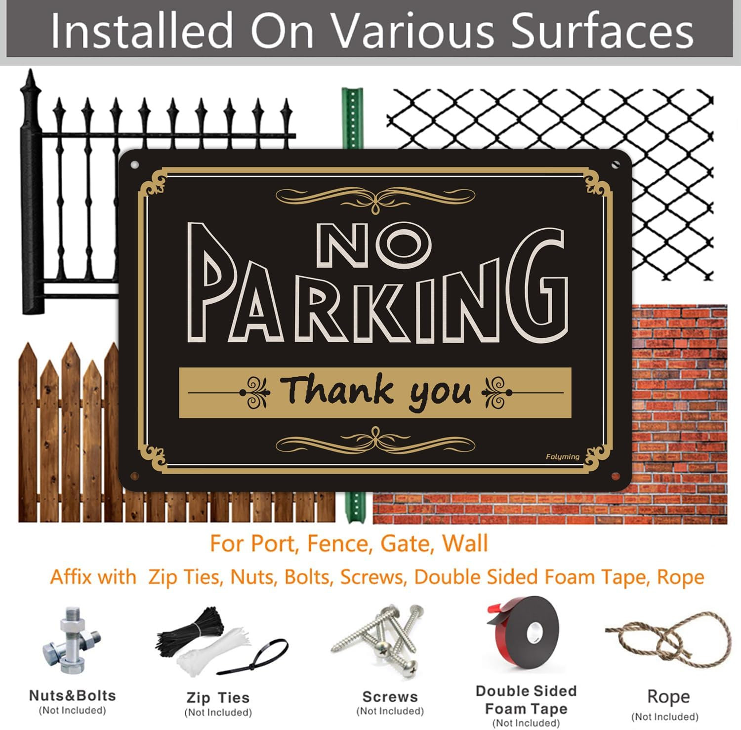 2 Pack No Parking Thank You Signs 12 X 8 Inches Metal Do Not Park Signs Reflecti