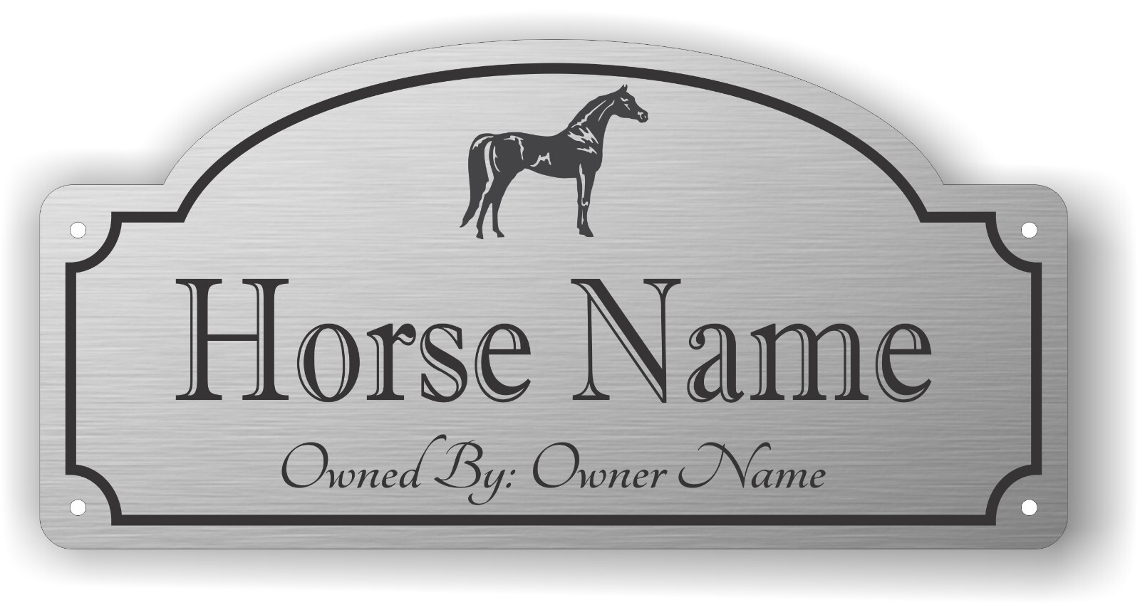 4″ x 8″ Horse Stall Sign, Horse & Owner Name – Heavy Duty 1/8″ laser engraved
