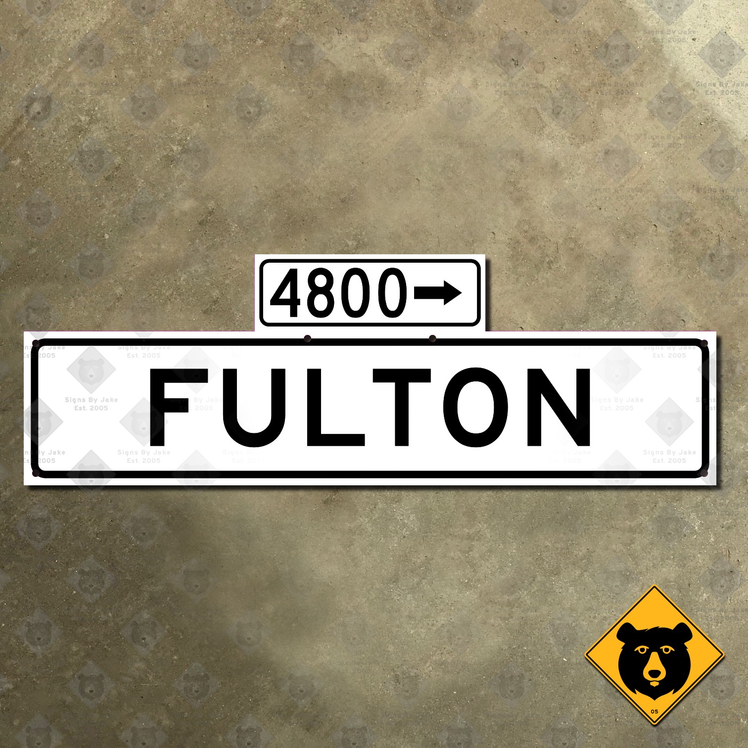 San Francisco Fulton Street blade 4800 block road sign 1965 30×10