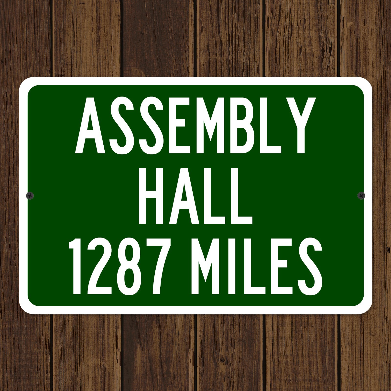 Assembly Hall Custom Distance Sign Indiana Hoosiers Bloomington Basketball Fan
