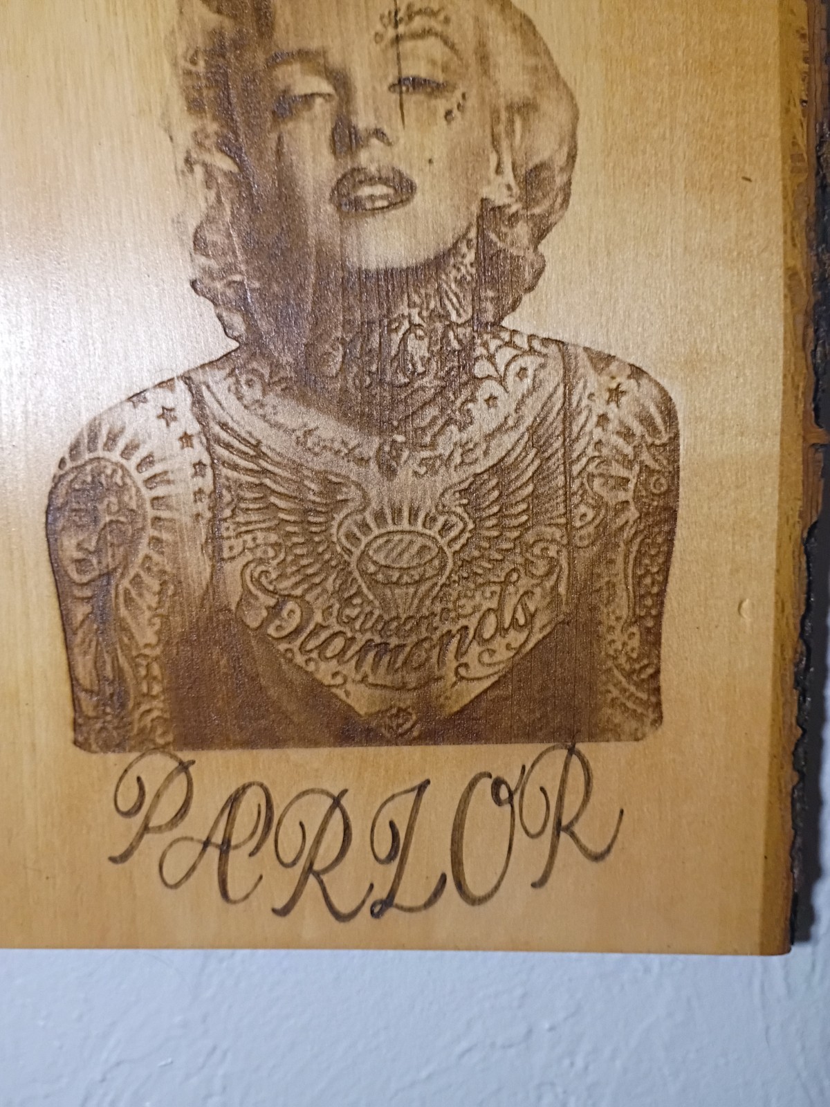 Tatted Up Marilyn Monroe Tattoo Parlor Wall Sign