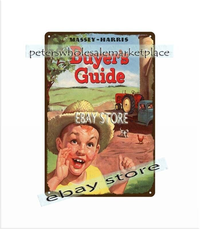 rustic barnyard Buyer's Guide farm tractor tin sign agricultural implement
