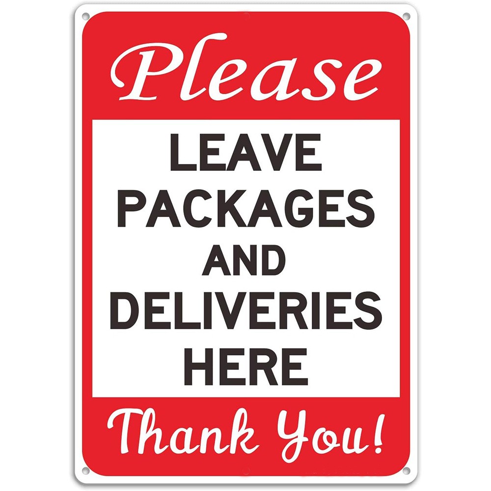 8×10″ Metal “Please Place Package Delivery Here” Sign UV Resistant Weatherproof↗