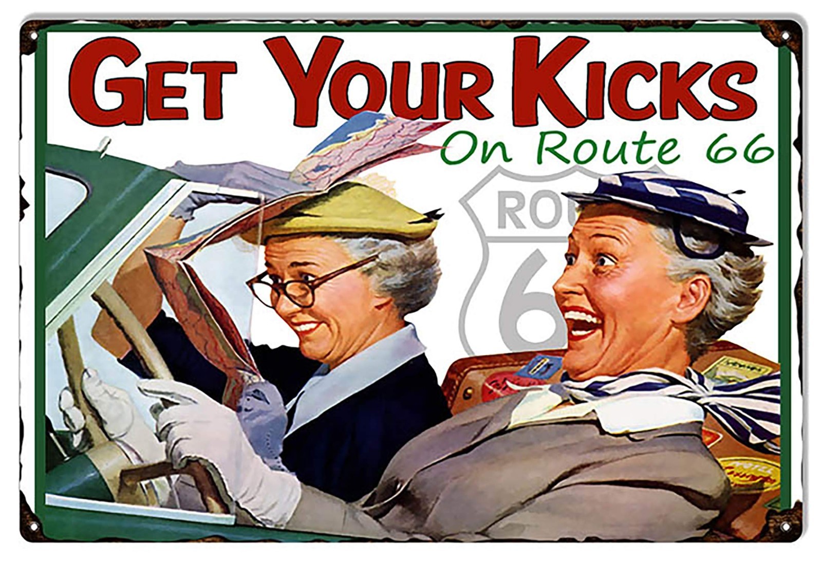 Funny Route 66 Tin Sign – Retro Vintage Wall Decor for Bar, Pub, Diner, Cafe – 8